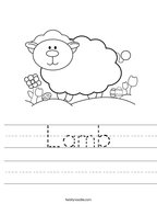 Lamb Handwriting Sheet