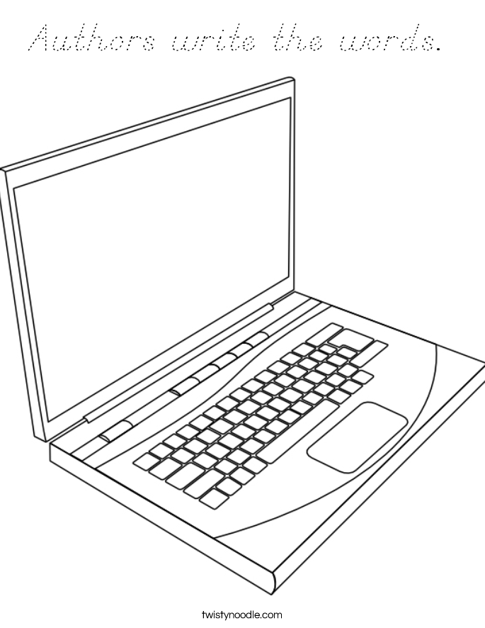 Authors write the words.  Coloring Page