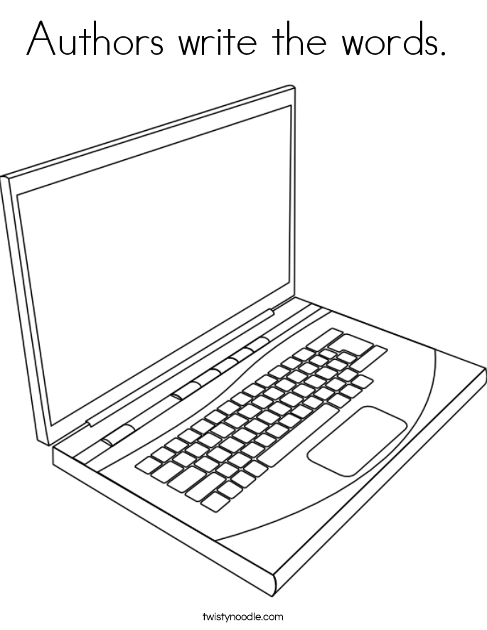 Authors write the words.  Coloring Page