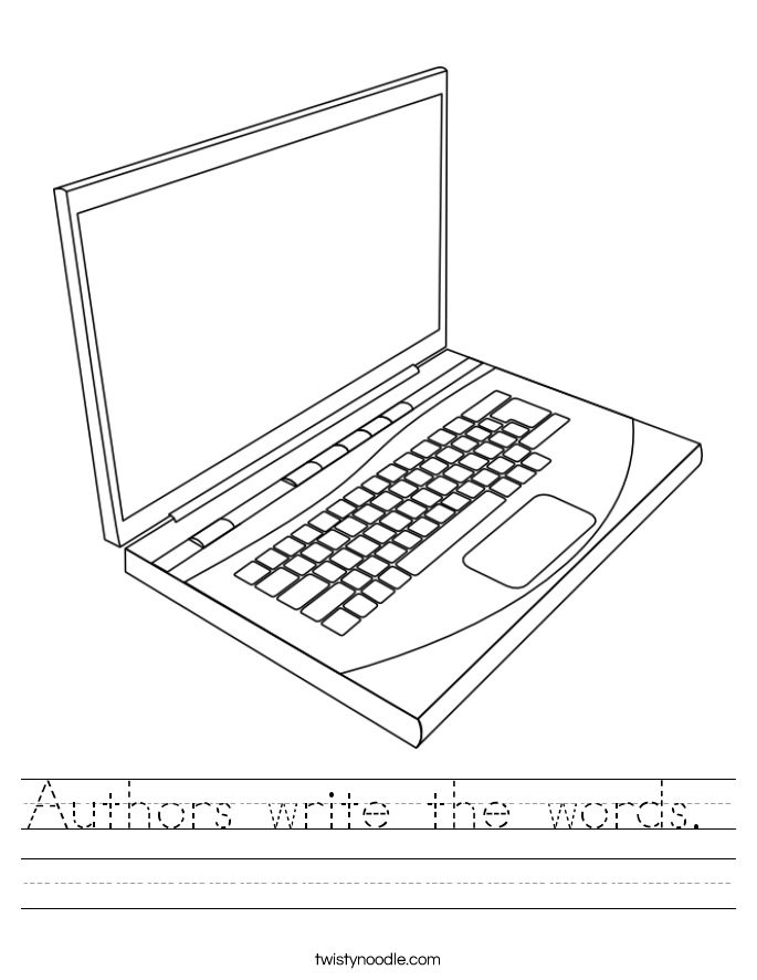 Authors write the words.  Worksheet