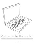 Authors write the words.  Worksheet