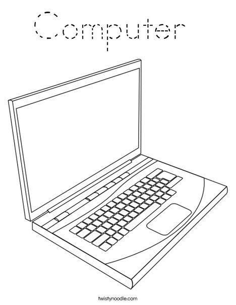 Laptop Coloring Page