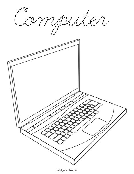 Laptop Coloring Page