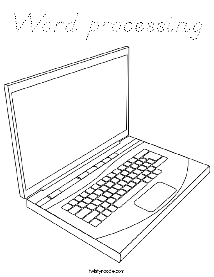 Word processing Coloring Page