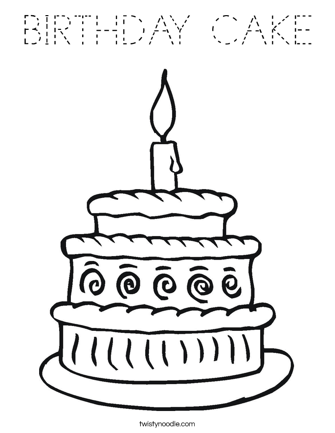 BIRTHDAY CAKE Coloring Page