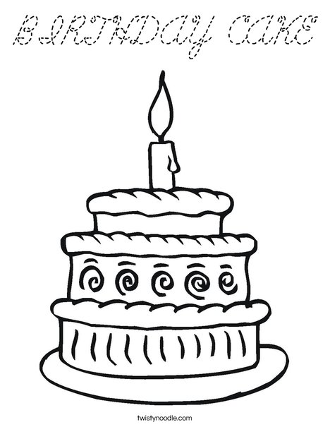 Layered Cake Coloring Page
