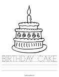 BIRTHDAY CAKE Worksheet