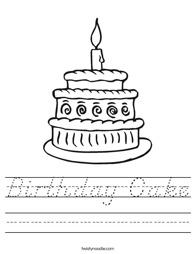 Birthday Cake Worksheet
