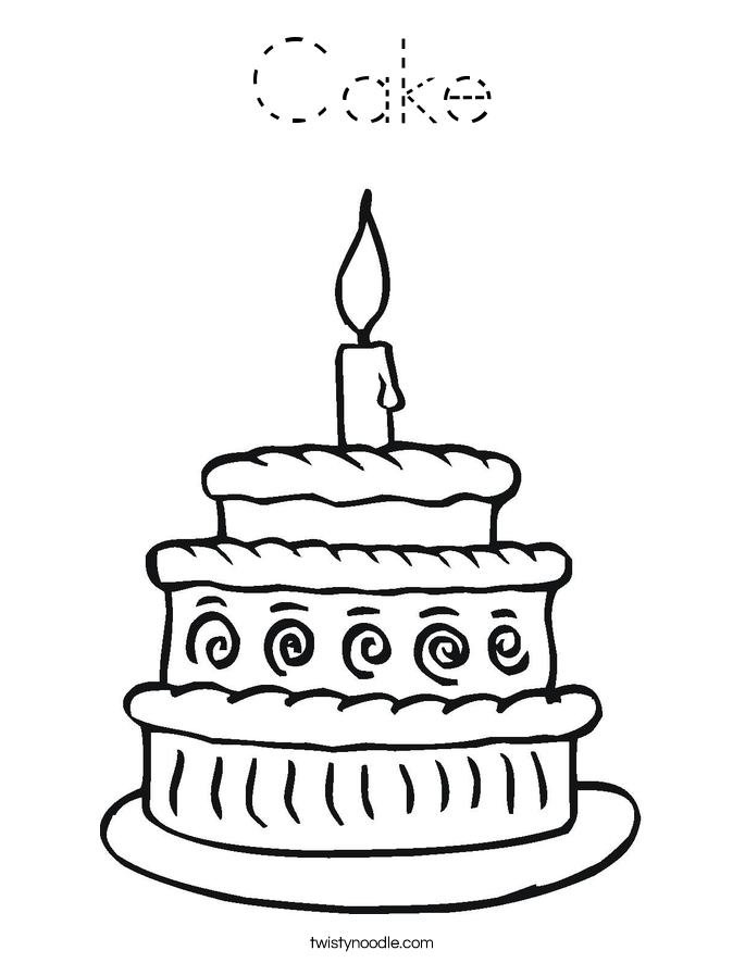 Cake Coloring Page