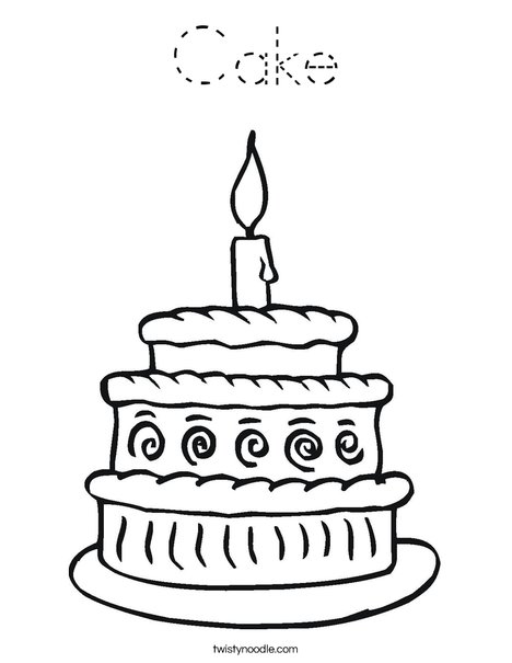 Layered Cake Coloring Page
