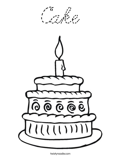 Layered Cake Coloring Page