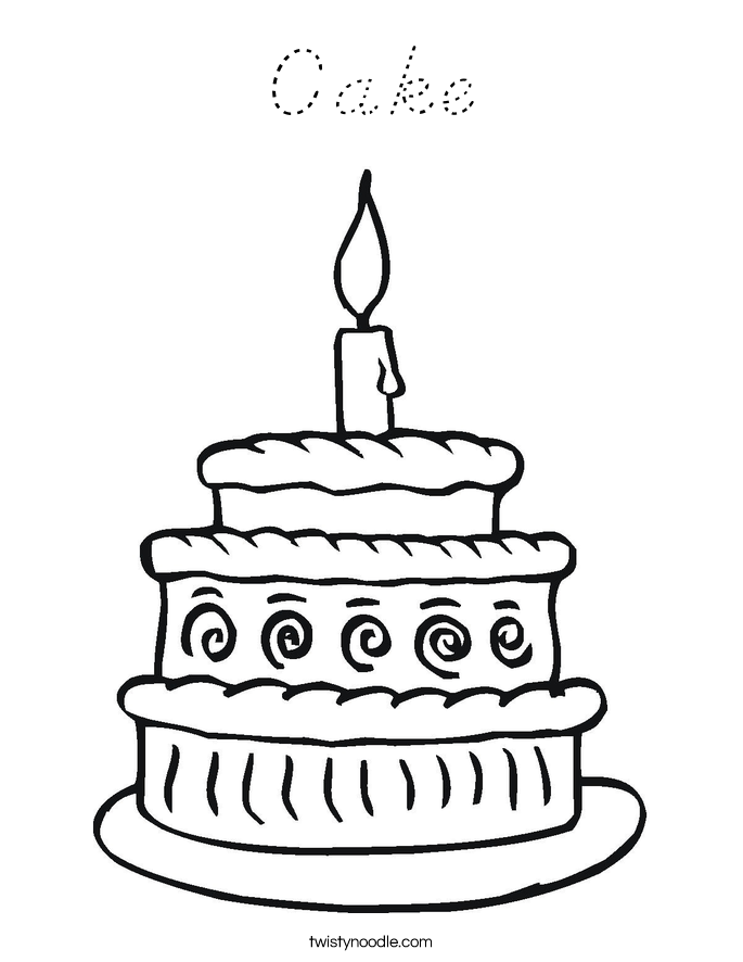 Cake Coloring Page