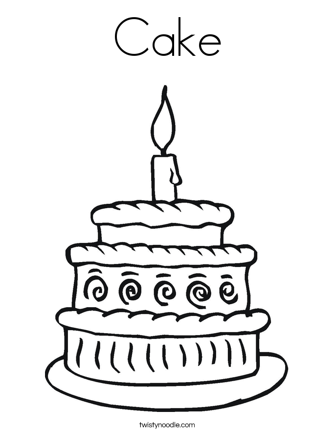 Cake Coloring Page