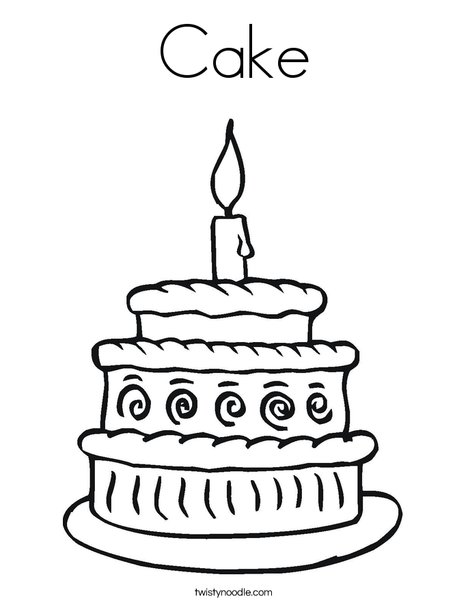 Layered Cake Coloring Page