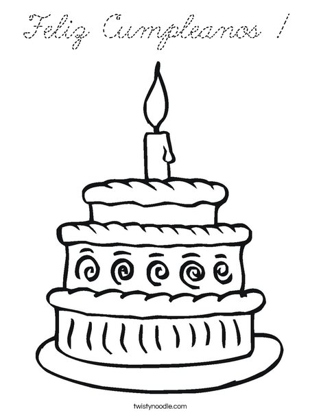 Layered Cake Coloring Page