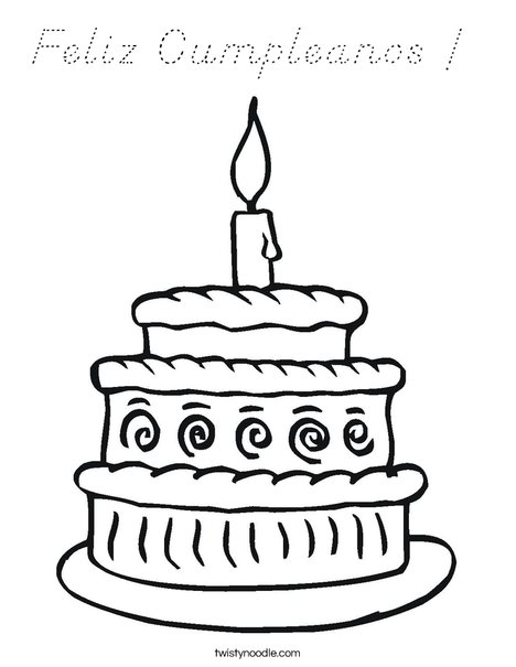 Layered Cake Coloring Page