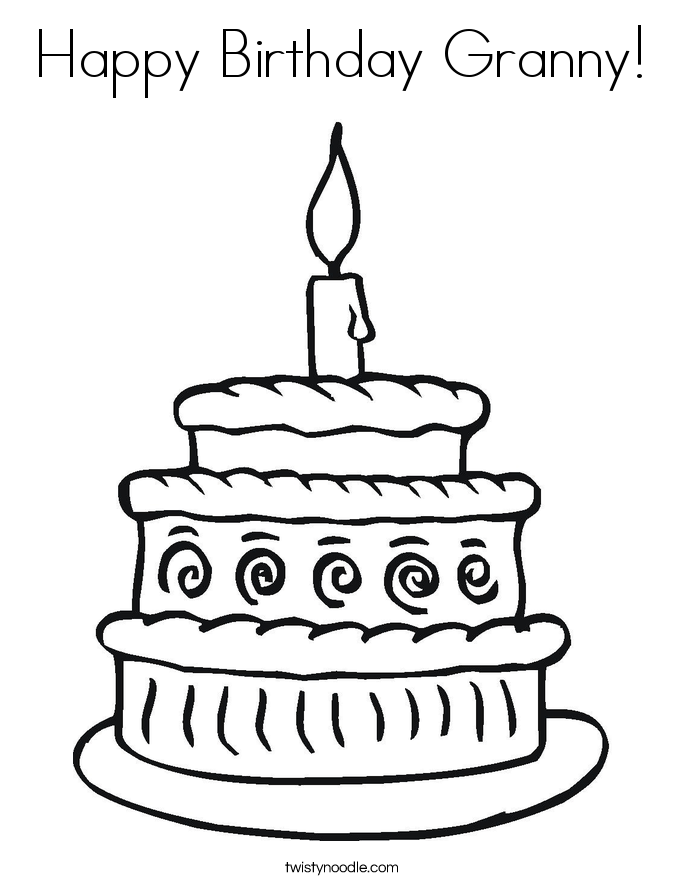 Happy Birthday Granny! Coloring Page