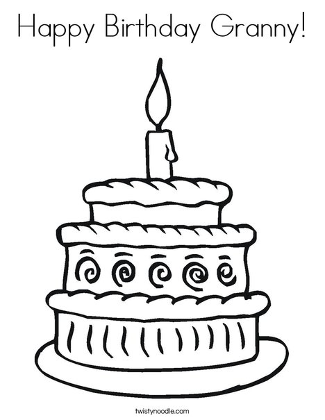 Layered Cake Coloring Page