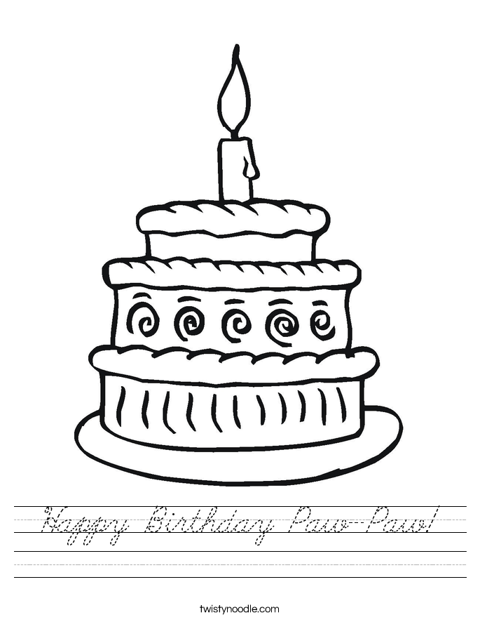 Happy Birthday Paw-Paw! Worksheet