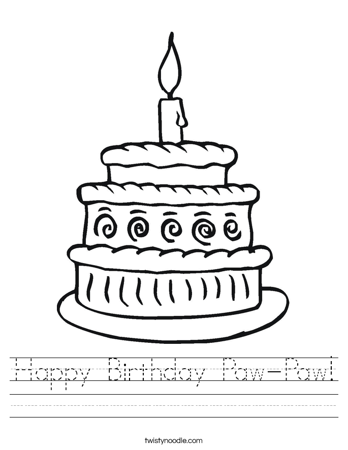 Happy Birthday Paw-Paw! Worksheet