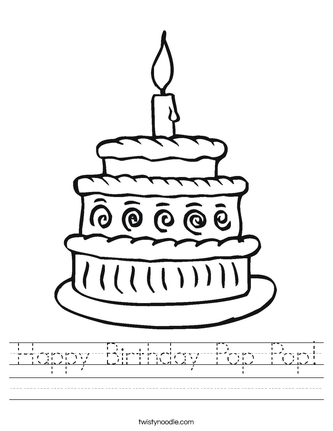Happy Birthday Pop Pop! Worksheet