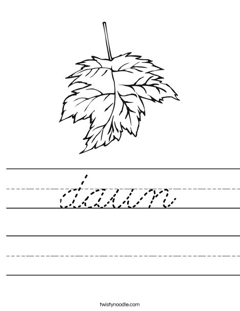 Leaf Worksheet