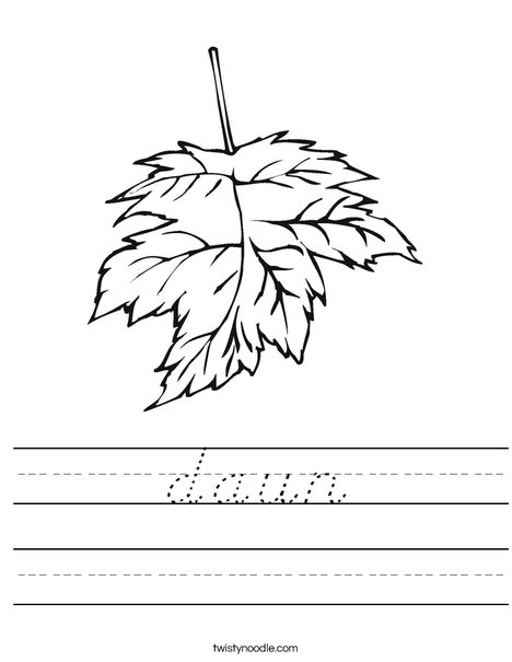 Leaf Worksheet