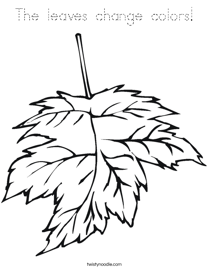 The leaves change colors! Coloring Page