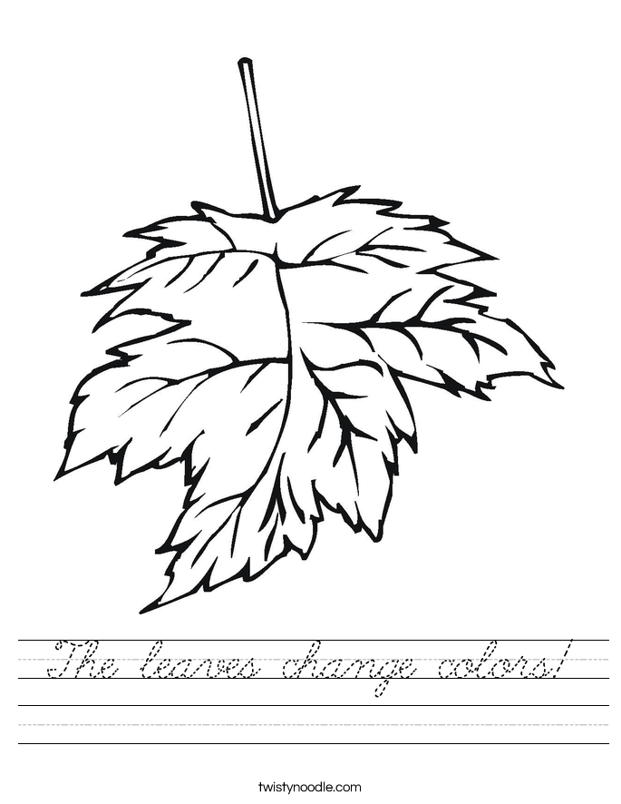 The leaves change colors! Worksheet