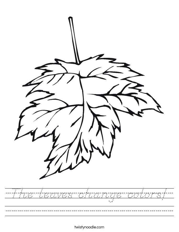 The leaves change colors! Worksheet