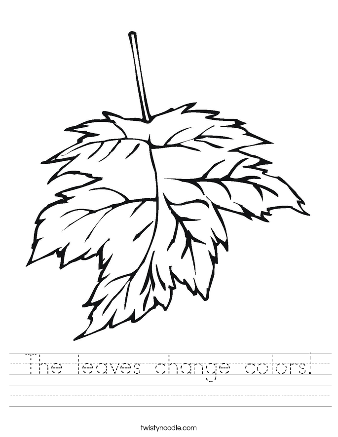 The leaves change colors! Worksheet