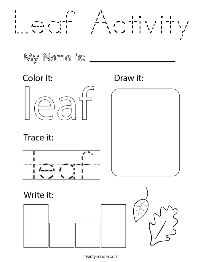 Leaf Activity Coloring Page