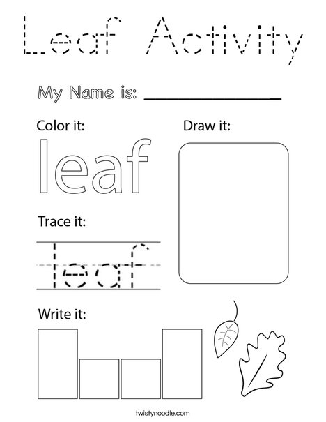 Leaf Activity Coloring Page
