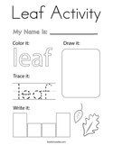 Leaf Activity Coloring Page