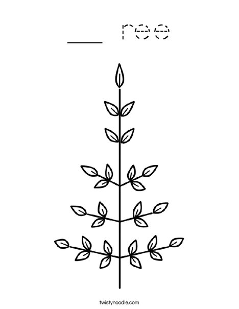 Leaf Christmas Tree Coloring Page