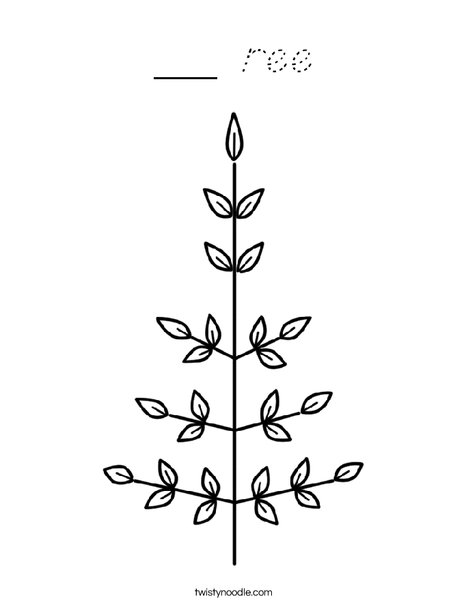 Leaf Christmas Tree Coloring Page