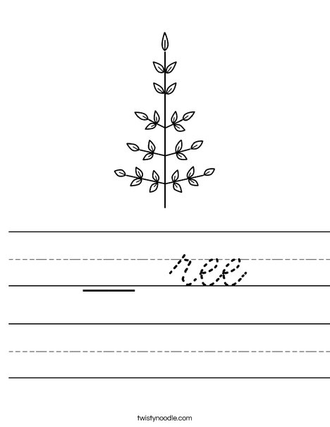 Leaf Christmas Tree Worksheet
