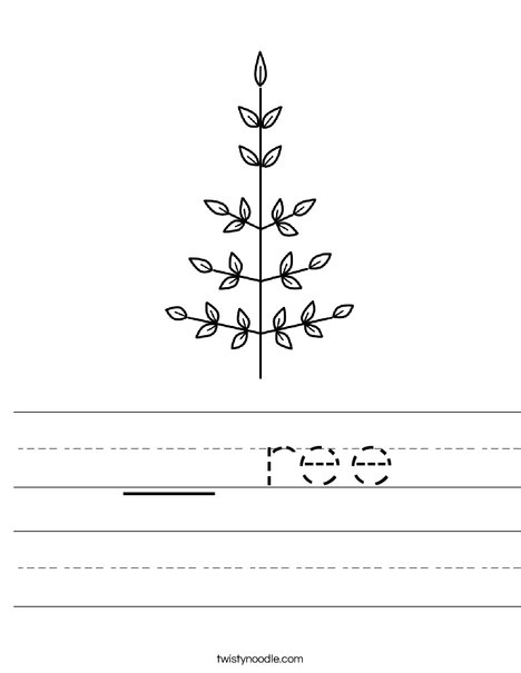 Leaf Christmas Tree Worksheet