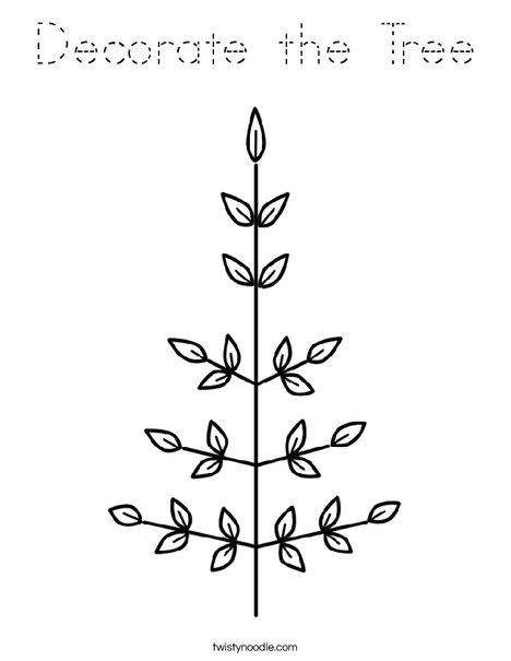 Leaf Christmas Tree Coloring Page