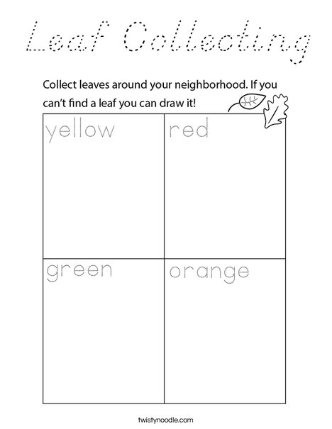 Leaf Collecting Coloring Page