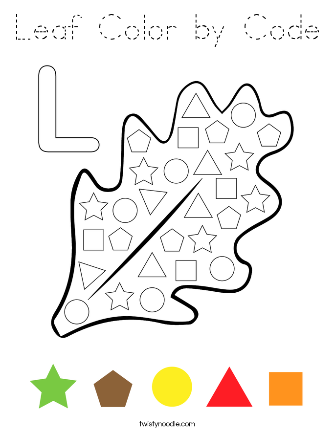 Leaf Color by Code Coloring Page