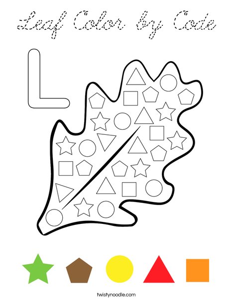 Leaf Color by Code Coloring Page