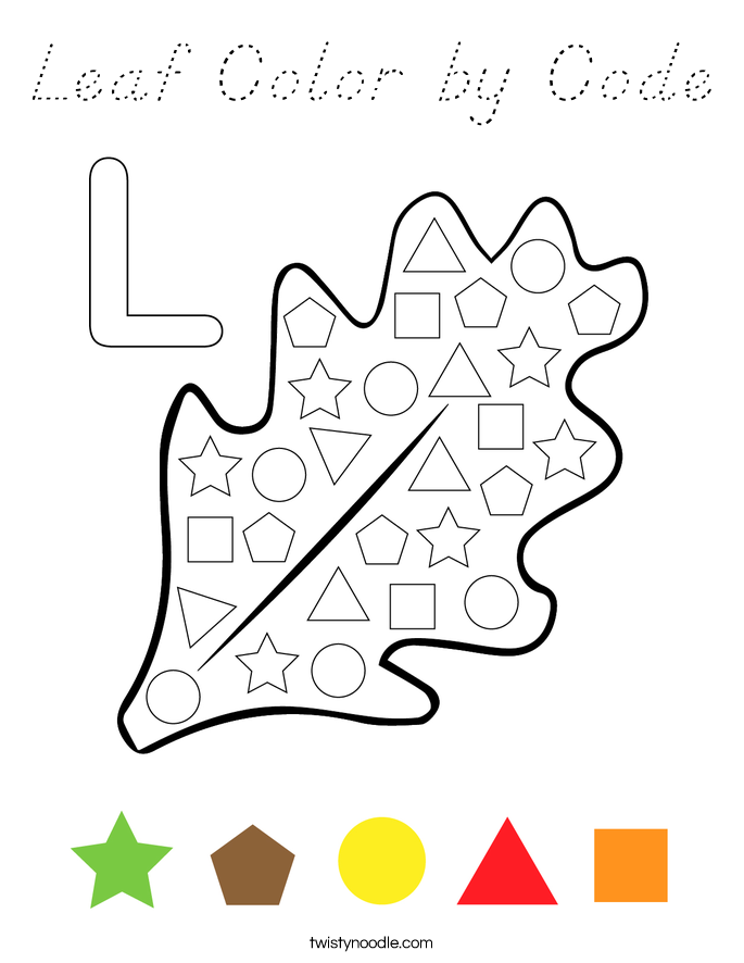 Leaf Color by Code Coloring Page