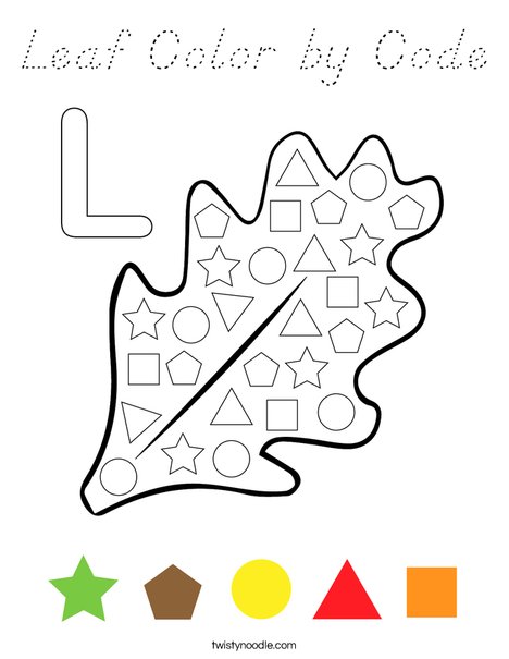 Leaf Color by Code Coloring Page