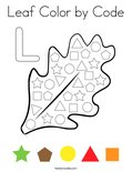 Leaf Color by Code Coloring Page