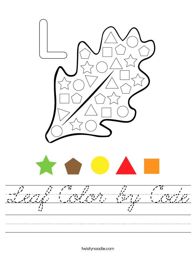 Leaf Color by Code Worksheet