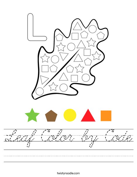 Leaf Color by Code Worksheet