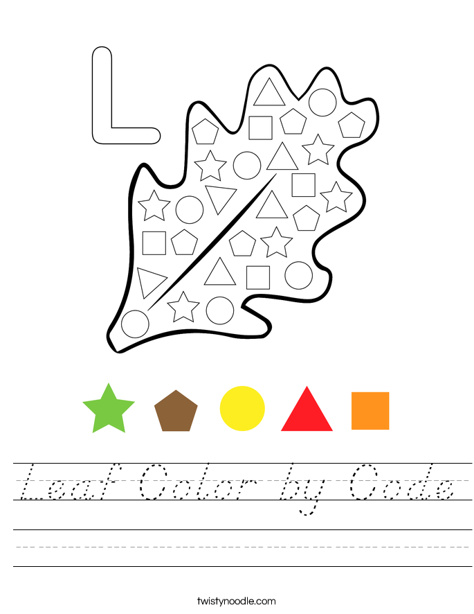 Leaf Color by Code Worksheet