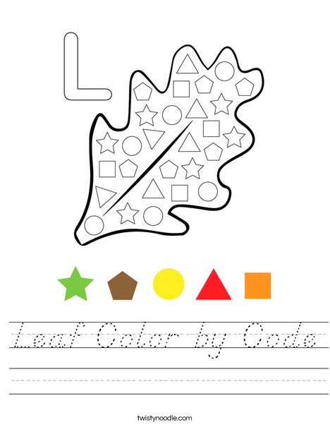 Leaf Color by Code Worksheet