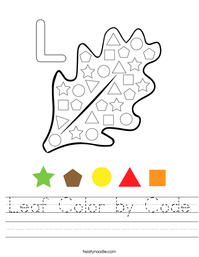 Leaf Color by Code Worksheet